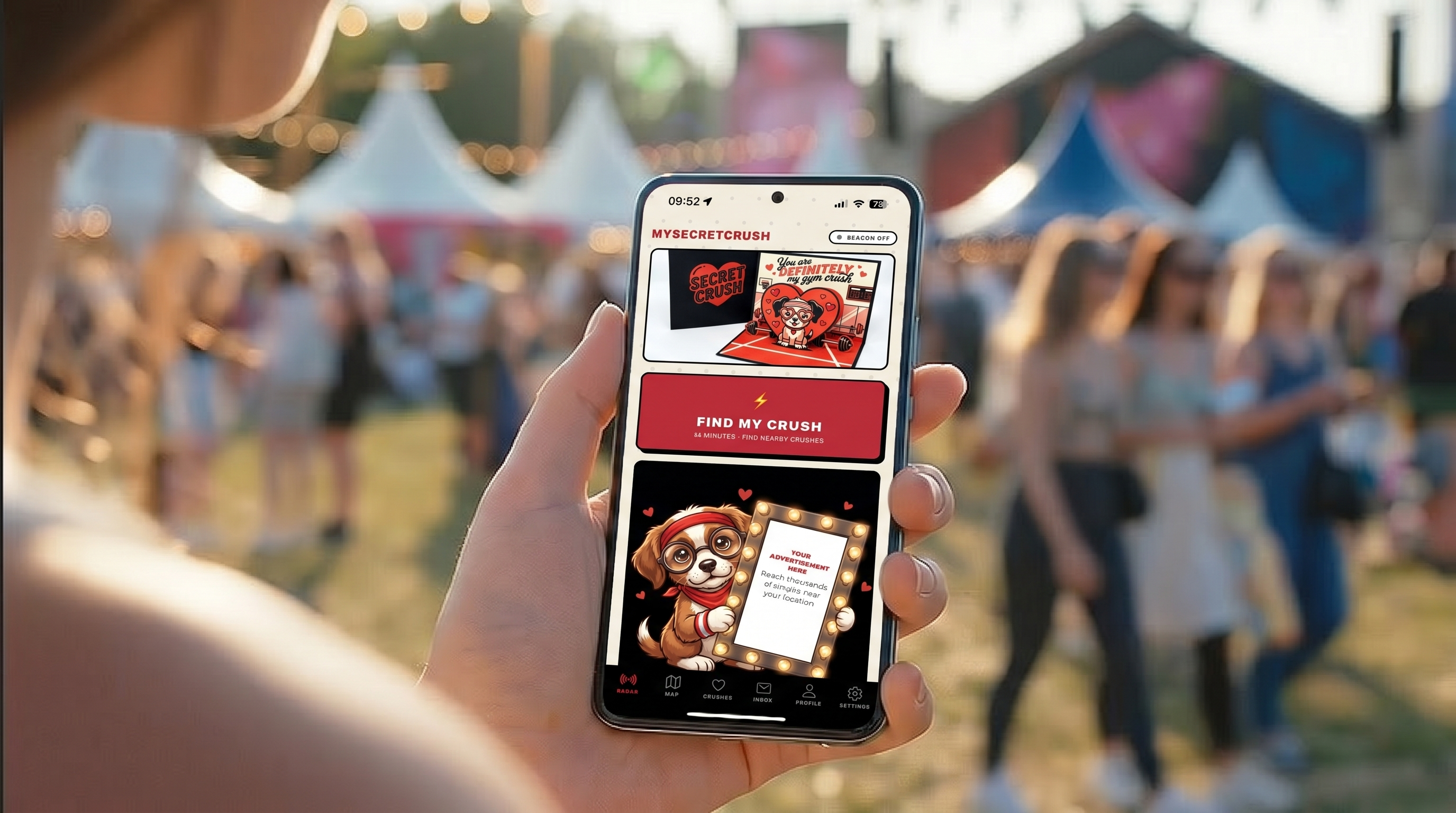 MySecretCrush in actie op een festival